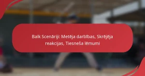 Balk Scenāriji: Metēja darbības, Skrējēja reakcijas, Tiesneša lēmumi