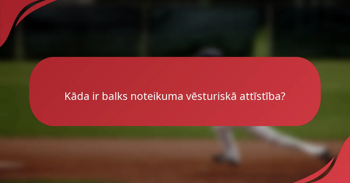 Kāda ir balks noteikuma vēsturiskā attīstība?