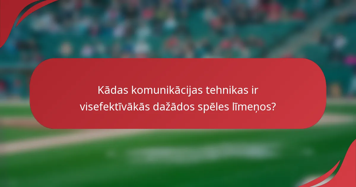 Kādas komunikācijas tehnikas ir visefektīvākās dažādos spēles līmeņos?