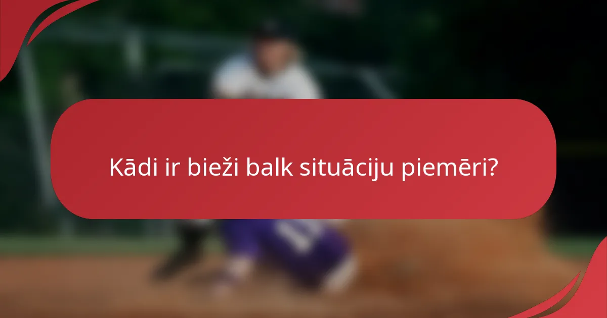 Kādi ir bieži balk situāciju piemēri?
