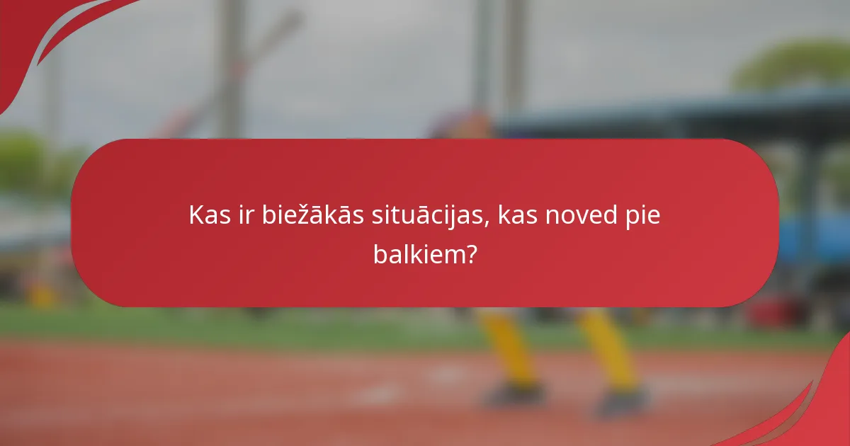 Kas ir biežākās situācijas, kas noved pie balkiem?